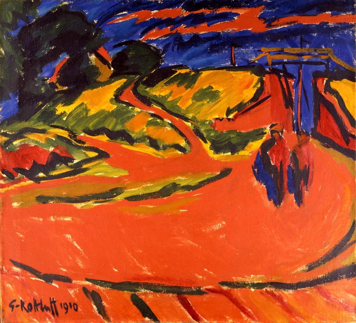 Karl Schmidt-Rottluff: Deichdurchbruch, 1910 Bild: Brücke Museum, ProLitteris