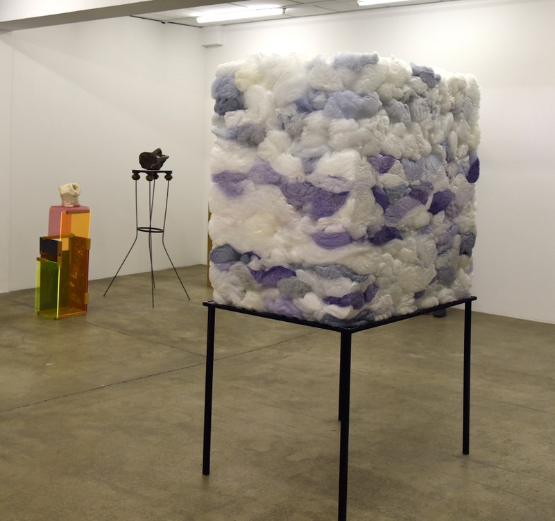 Zuckerwattenskulptur von Alfredo Barsuglia und seinen Studenten Jakob Kirchweger, Sebastian Lehner, Alisa Omelyantseva, Luka Savic und Kai Trausenegger (Foto: Roland Haas)