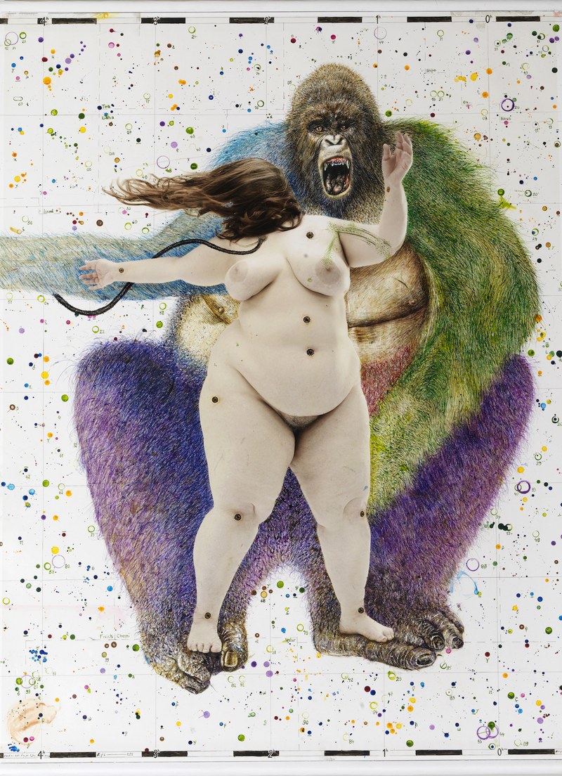 Rafet Jonuzi: "Past - You and me and the future". Tusche u. Feder auf Fotopapier