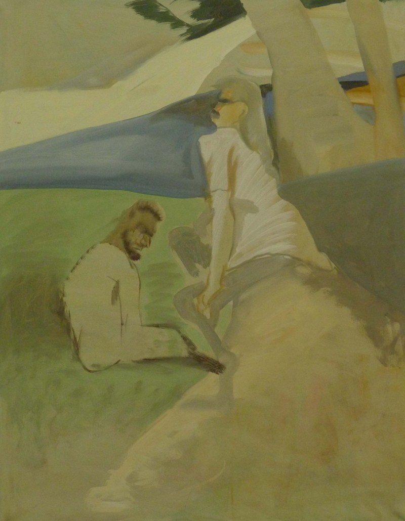 Siegfrie Anzinger: Paradies, Leimfarben auf Leinwand, 2011