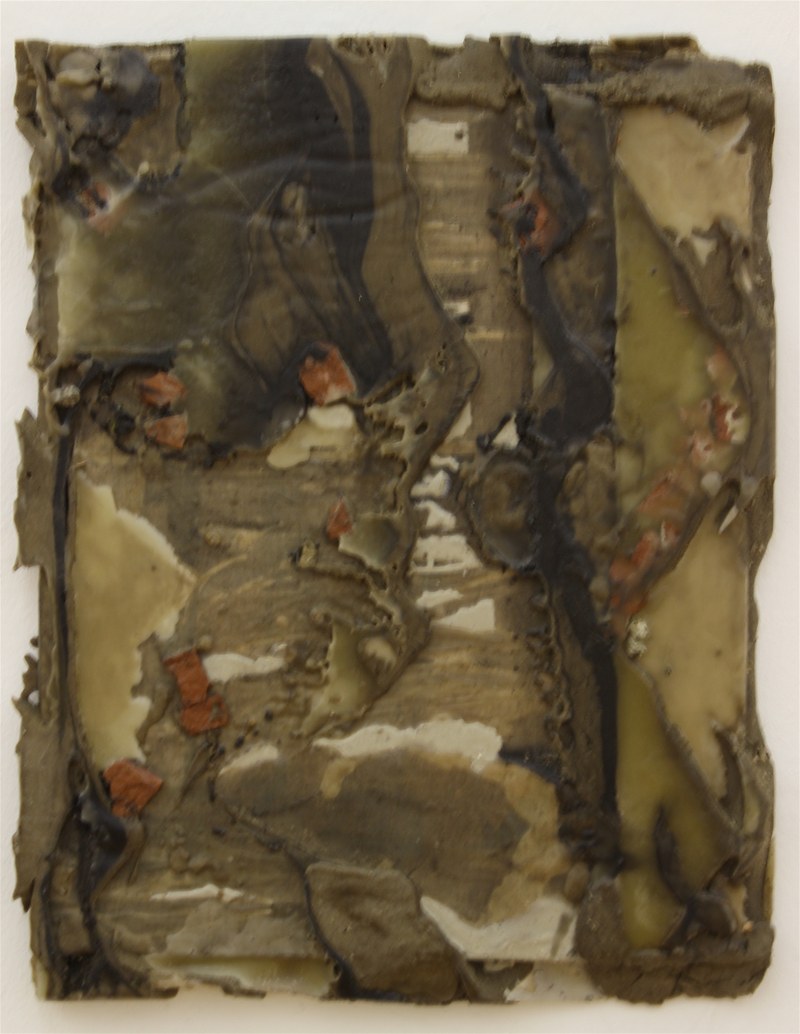 Alfred Graf: Sedimentbild Uvala Tuhin (Kroatien), 2016. Sand, Erde, Steine, Wachs