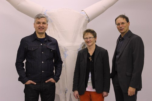 Peter Sandbichler, Lisa Ruyter und Kurator und KFM-Chef Roland Haas