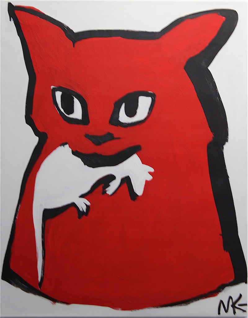 Marina Koldobskaya: Red Cat, 2017, Arcyl auf Leinwand