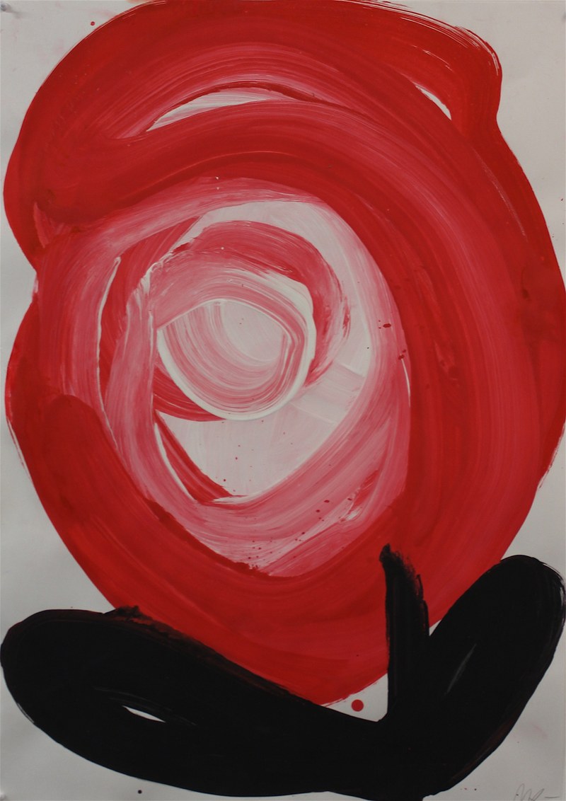 Marina Koldobskaya: Red Rose, 2017, Acryl auf Papier