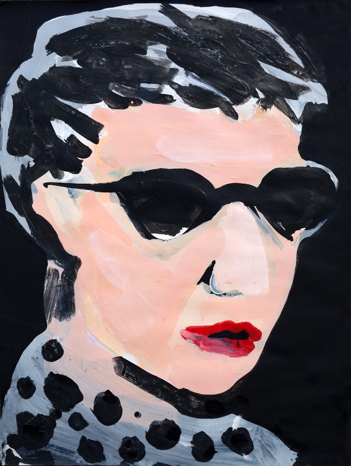Marina Kodobskay: Untitled, From Faces Series, 2016, Acryl auf Papier