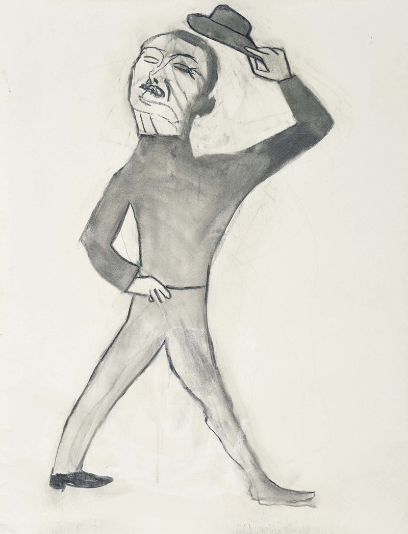 Lorenzo Scotto di Luzio: Poliziotto, 2012, Holzkohle auf Papier