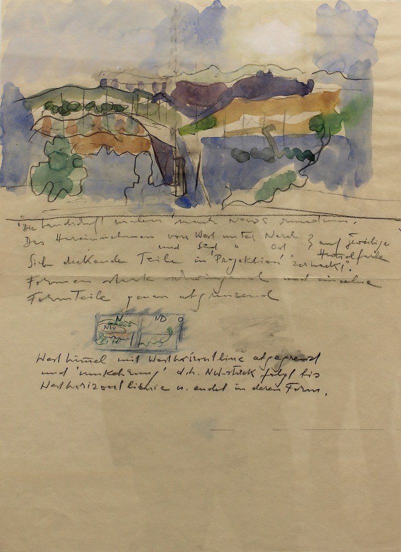 Heinz Greissing: Aquarellskizze zu Ölbild Et in Arcadia ego