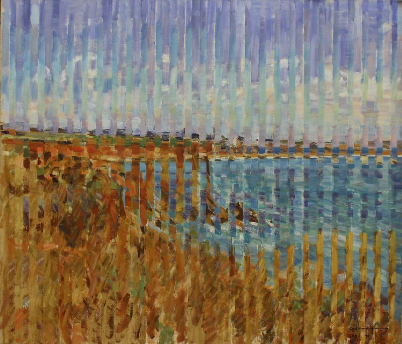 Heinz Greissing: Die Bucht entlang, Öl auf Leinwand, 2010