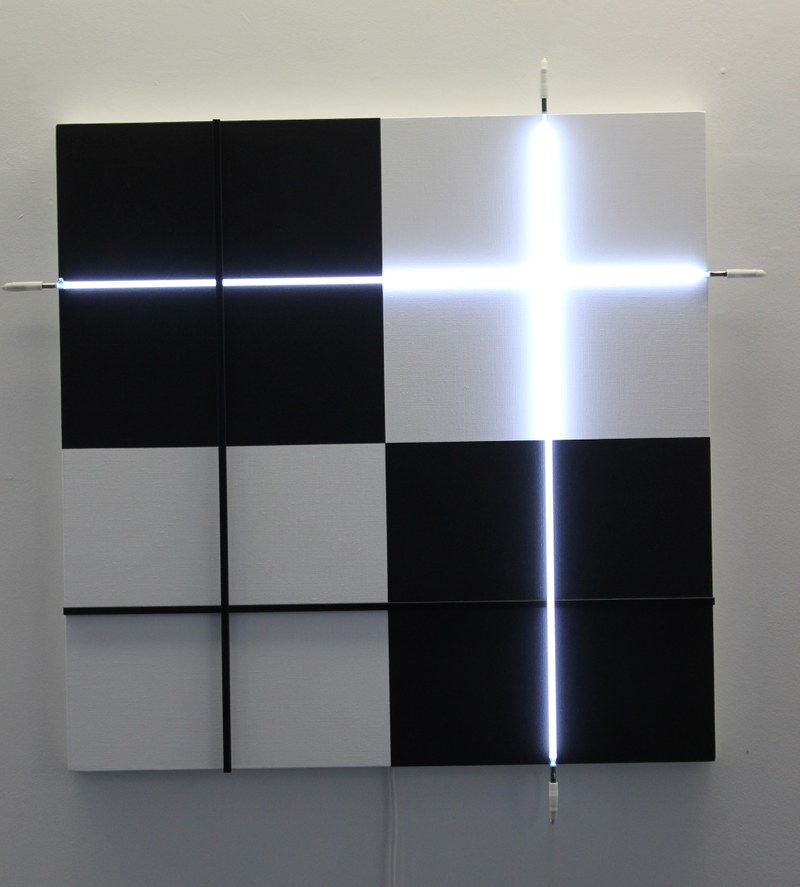 Francois Morellet: Cross Country, 2012 - Leuchtstoffröhren, Acryl auf Leinwand