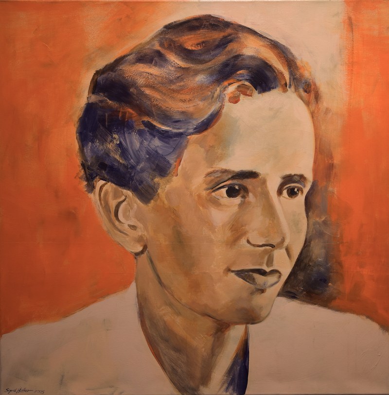 Sigrid Hutter: Erika Mann, Acryl auf Leinwand, 2005