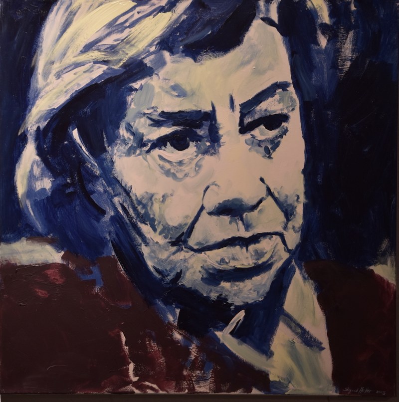 Sigrid Hutter: Patricia Highsmith, Acryl auf Leinwand