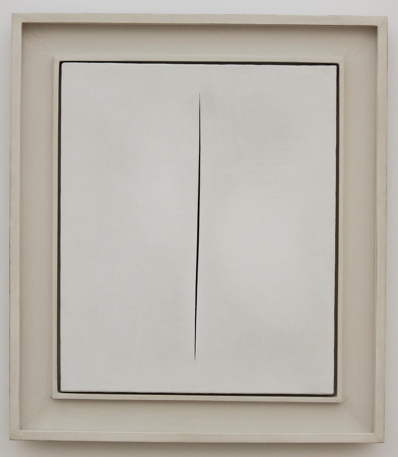Lucio Fontana: Concetto spaziale - Attese, 1966, Wasserfarbe auf Leinwand (Foto: Karlheinz Pichler)