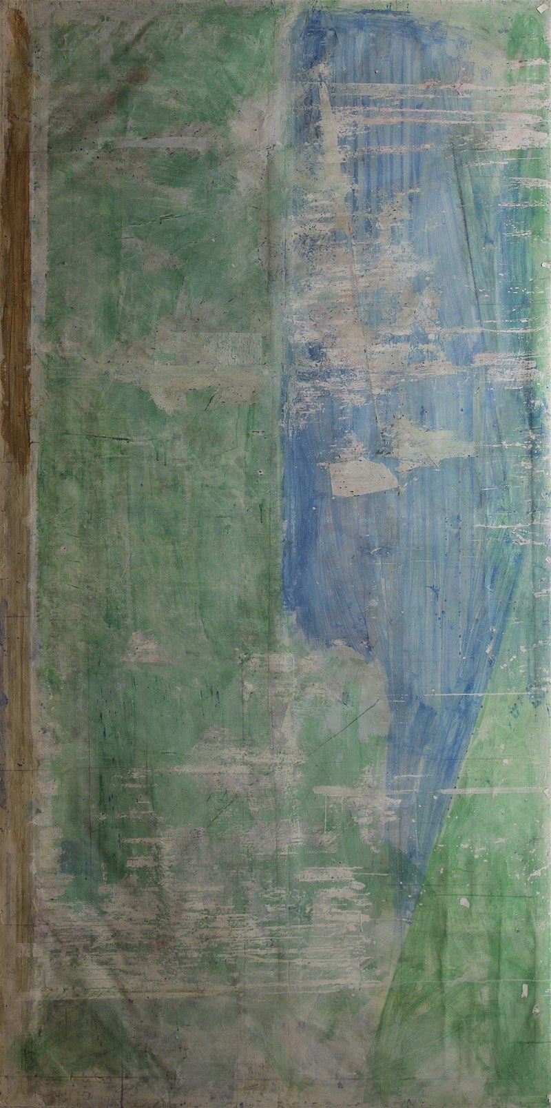 Christoph Luger: Ohne Titel (aus der Serie XXVI), 2015, Leimfarbe auf Papier, 360 x 180 cm (Fotos: Karlheinz Pichler)