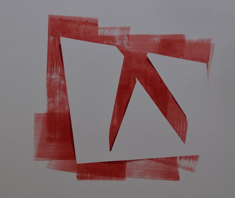 Friederike Feldmann: Ausschnitt rot, Acryl auf Wand, 2022 (Foto: Karlheinz Pichler)
