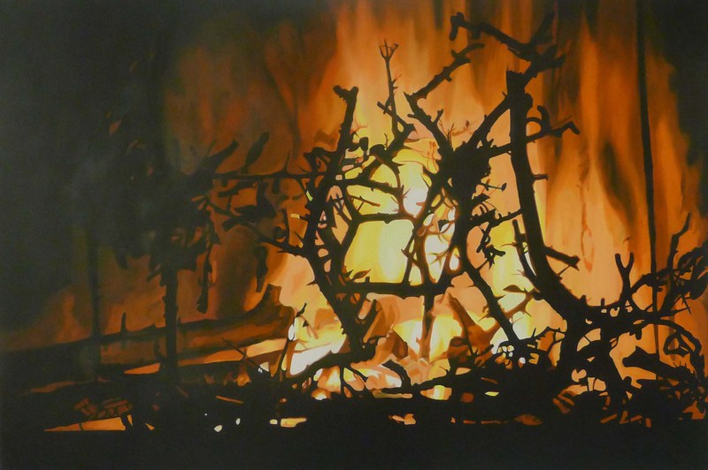 Josef Felix Müller: Feuer IV, 2010, Öl auf Leinwand