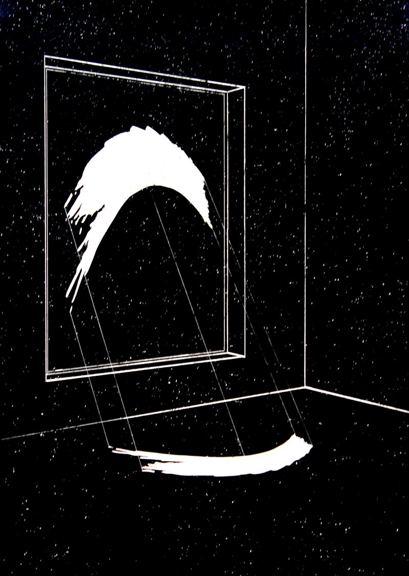 Liddy Scheffknecht: "Ohne Titel - Wipeout". Wachskreide auf Papier, 2016