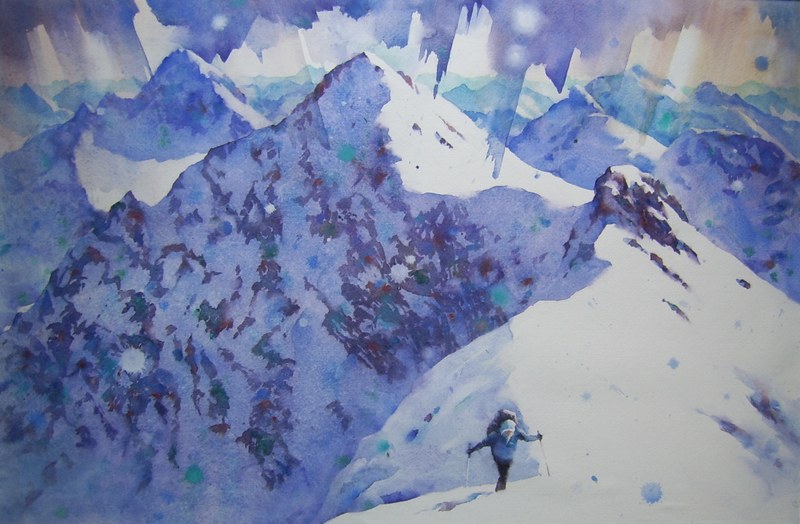 Aufstieg, 2019, Aquarell, 51x78cm