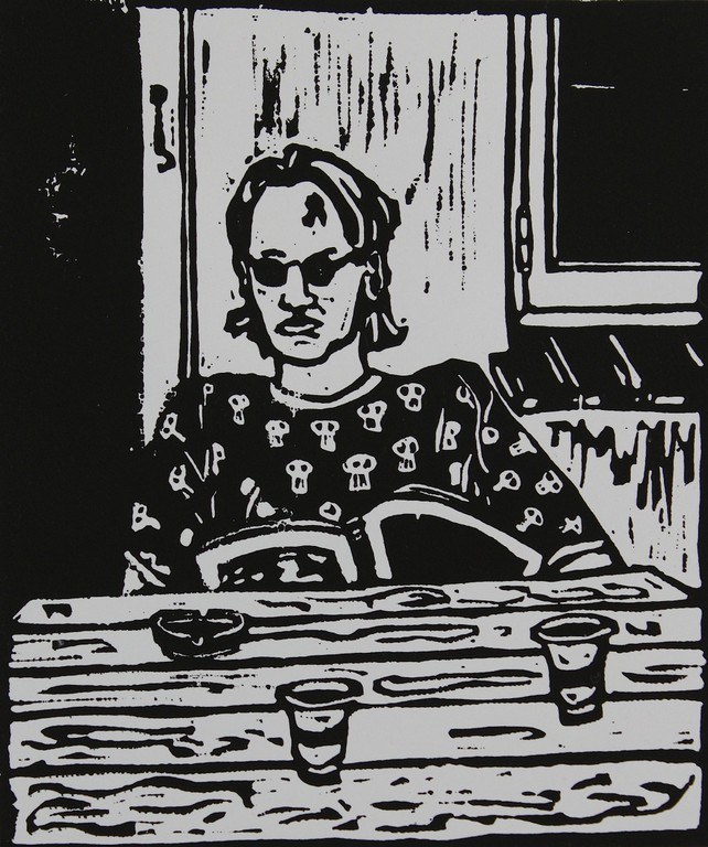 May-Britt Nyberg Chromy: Lasse (Linoldruck auf Papier)