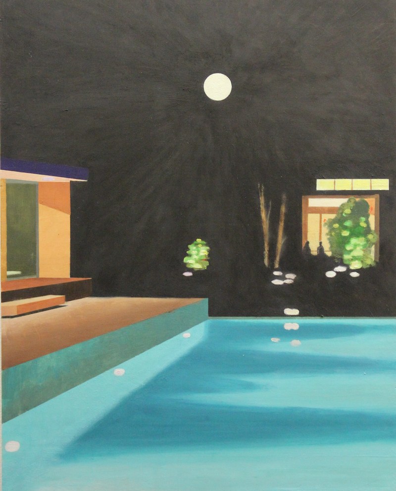 Leif Trenkler: Großer Vollmond, Acryl auf Birkenholz, 2013