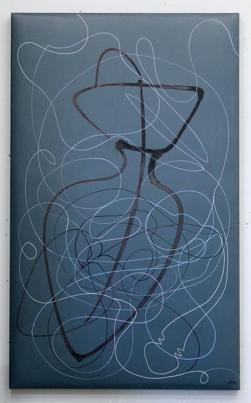 Carmen Pfanner: Ohne Titel, Marker auf Textil und Leinwand, 2014