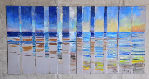 Meeresstrand im Tagesverlauf: Gemälde von Heinz Greissing