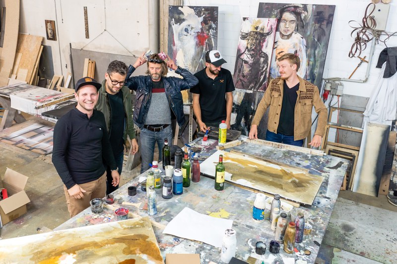 Stefan Finžgar, Alexander Ess, Thomas Anton Rauch, Clemens Walser und Nikola Bartenbach (v.l.n.r.) geben bei der autumn art lounge Einblicke in ihr Schaffen