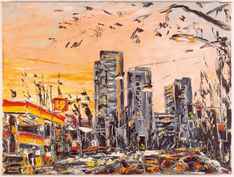 Jean-Frédéric Schnyder: "Murtenstrasse Bern", 1983, Öl auf Leinwand