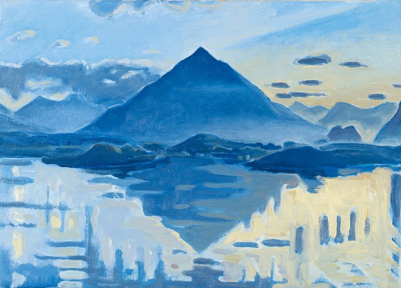Jean-Frédéric Schnyder: "Am Thunersee", 1995, Öl auf Leinwand