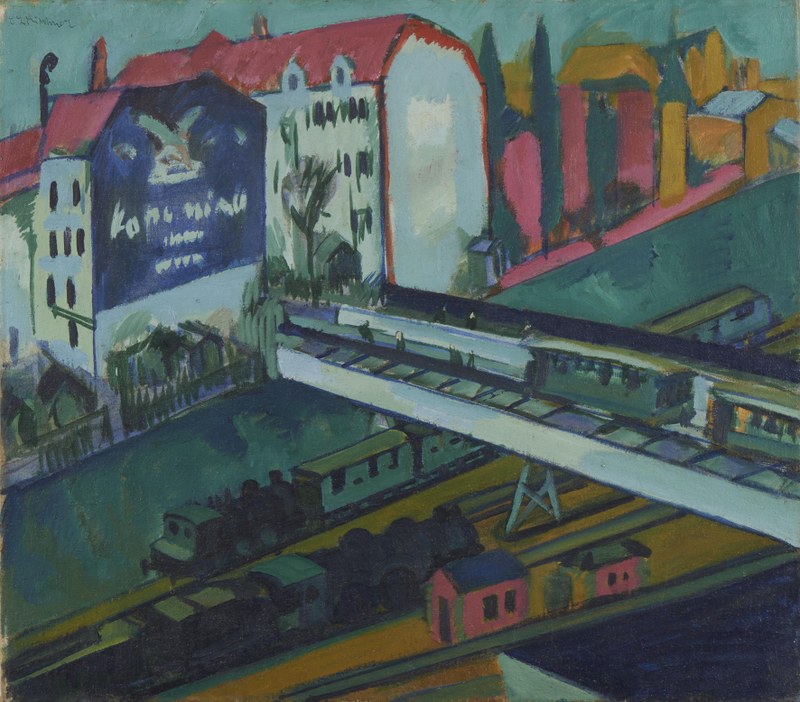 Ernst Ludwig Kirchner: Straßenbahn und Eisenbahn. 1914, Öl auf Leinwand (Bild: Die Lübecker Museen)