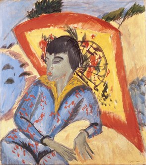 Ernst Ludwig Kirchner: Erna mit Japanschirm.1913, Öl auf Leinwand (Foto Jörg Müller)
