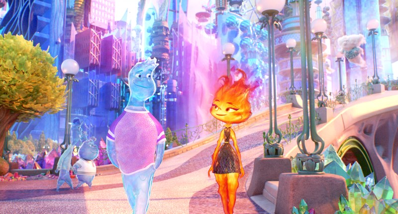 Bald sind Wasser und Feuer wie Feuer und Flamme: Wade (li.) und Ember haben ein Date in der Elemental City.