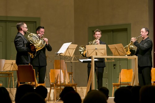 Ein neues Werk von Lukas Rüdisser präsentierte das Rheingold Quartett mit Andreas Schuchter, Christoph Ellensohn, Lukas Rüdisser und Martin Schöch. (Foto: Dietmar Mathis)