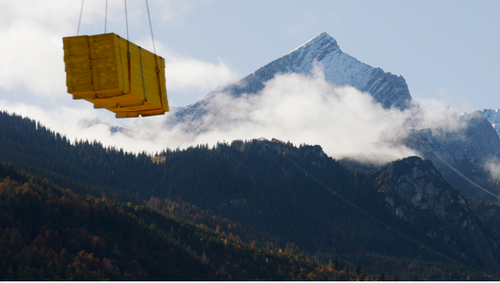 Holzbretter baumeln am Seil. 10.000 Euro pro Quadramteter: Garmisch als überhitzter Immomarkt, der sich mancherorts in die Alpen hineinfrisst.