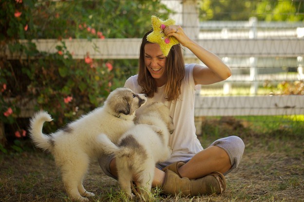 Molly und ein junger Hütehund. Viele Tierpersönlichkeiten, die im Film raffiniert mit den Lebensläufen von Menschen überkreuzt werden.