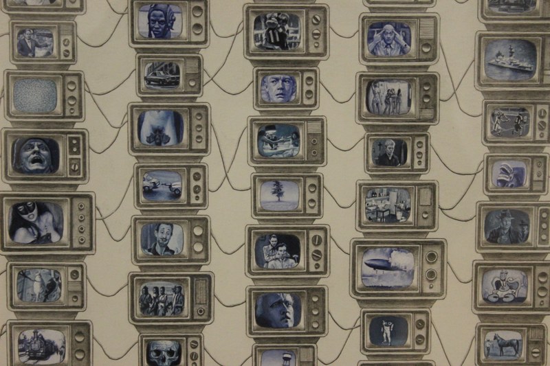Joe Biel: "Veil". Wasserfarbe, Gouache, Graffiti auf Papier, 2010-2015, Ausschnitt