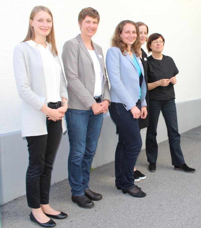 Die vortragenden Wissenschaftlerinnen von links nach rechts: Dr. Jana Scheible, Prof. Dr. Gudrun Quenzel, Mag. Katharina Meusburger, Mag. Caroline Manahl, Dr. Eva Grabherr