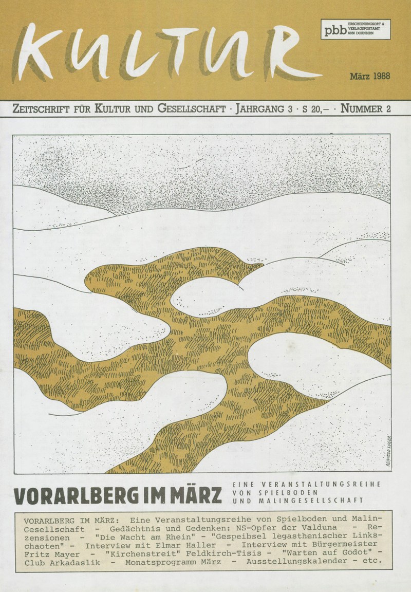 In der März-Ausgabe 1988 erschien eine „saftige Rezension“ von Kurt Greussing zur Ausstellung über das Jahr 1938, die der Historiker Gerhard Wanner im Auftrag des Landes kuratierte.