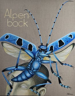 Lisa Althaus, Alpenbock, Öl auf Leinwand, 2023