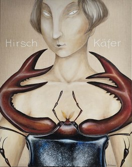 Lisa Althaus, Hirschkäfer, Öl auf Leinwand, 2022,