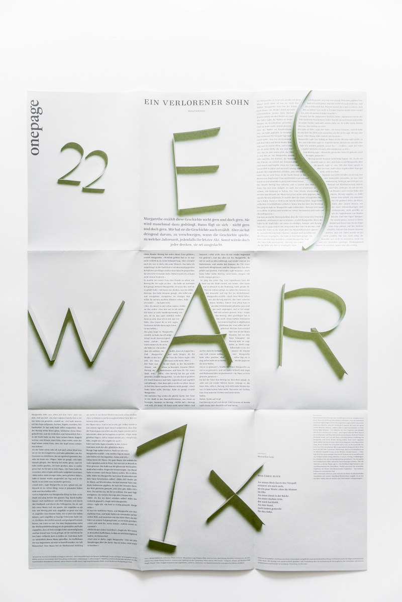 Die Ausgabe 22 der bibliophilen Edition „onepage“