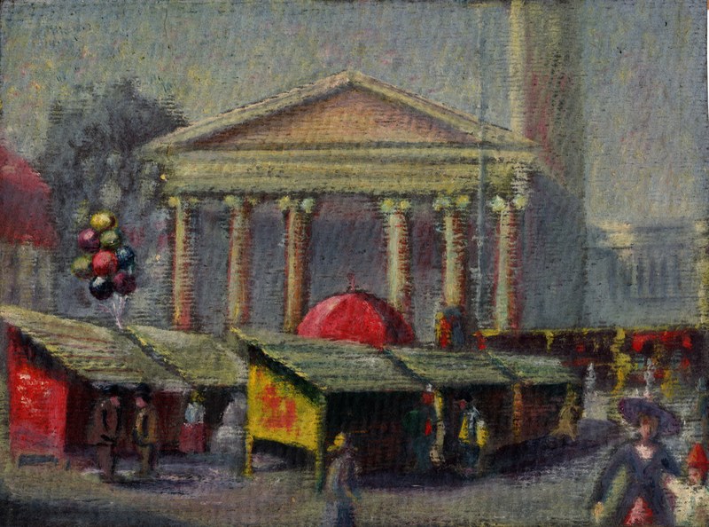Klosamarkt, 1925, Pastell, Gouache auf Papier, 14,7 x 19,7 cm (alle Fotos: © Hadwig Kräutler)