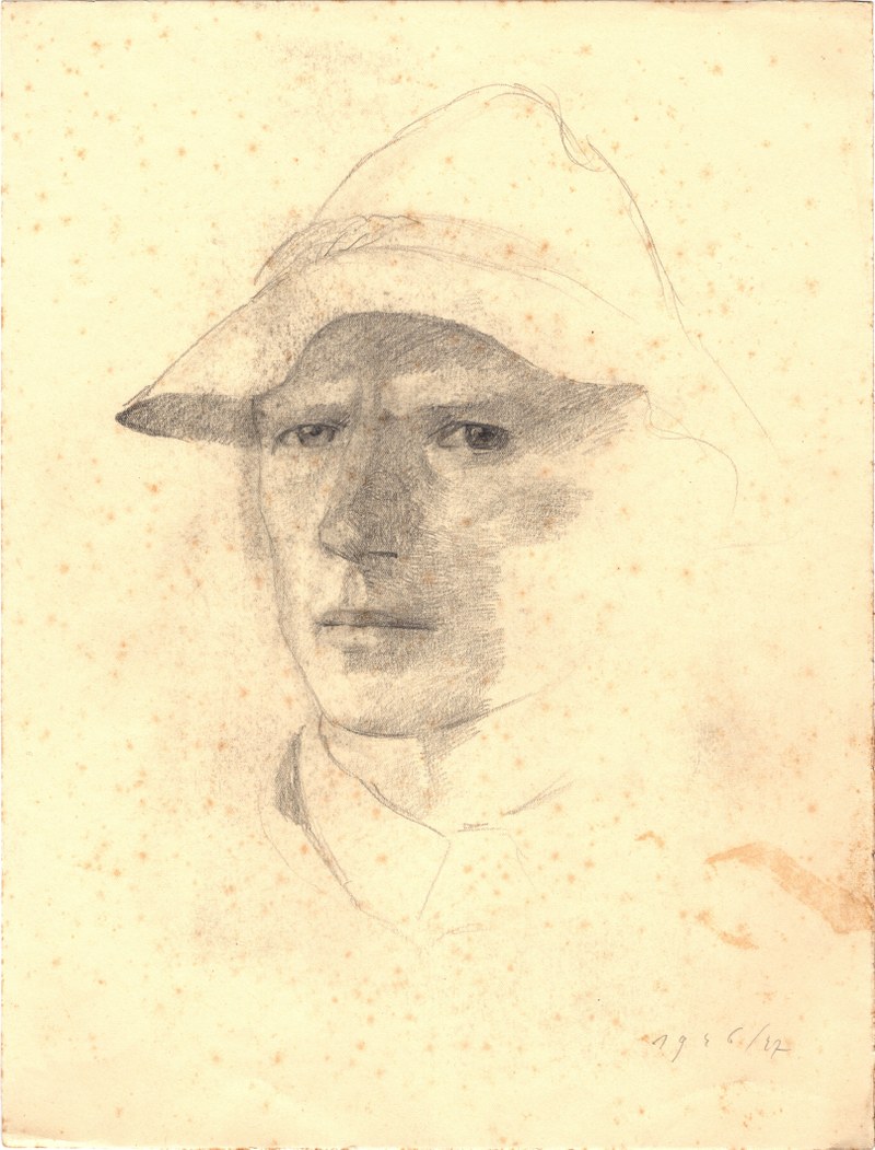 Selbstbildnis, 1946/47, Bleistift, 35,7 x 27, 3 cm