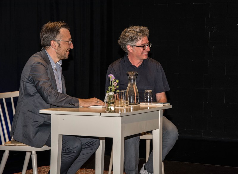 Lukas Bärfuss, der Zürcher Autor, und Jürgen Thaler, der Leiter des Franz-Michael-Felder-Vereins