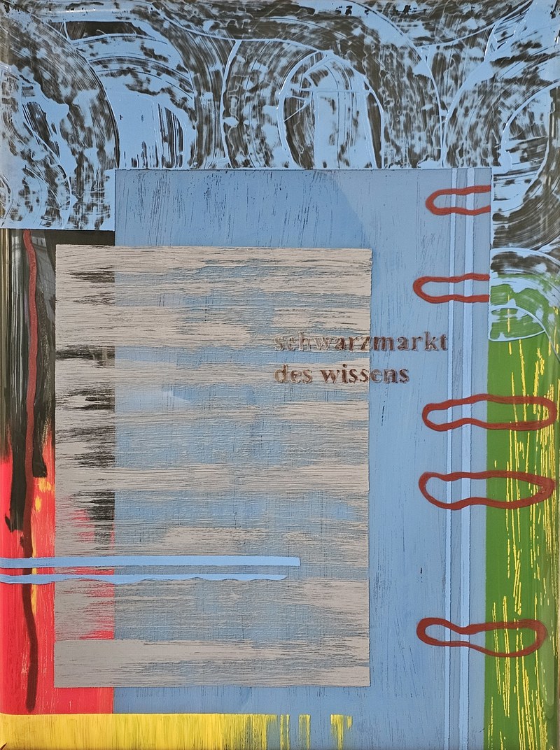 Manfred Egender – Schwarzmarkt des Wissens, Mixed Media (Foto: Kapi)