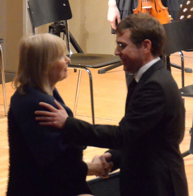Barbara Distler-Harth, die älteste Tochter von Hugo Distler, war extra zur Aufführung des Cembalokonzertes op. 14 angereist.