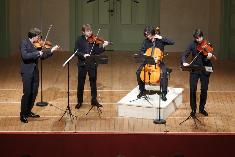 Das "Apollon Musagète Quartett" mit Pawel Zalejski, Bartosz Zachlod, Piotr Szumiel und Piotr Skweres stellte bei der Schubertiade Hohenems aussagekräftige Werkdeutungen in den Raum. (Foto: Schubertiade)