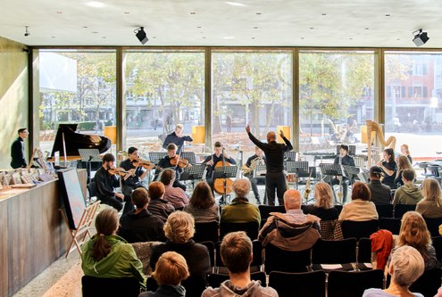Das Ensemble PulsArt spielte im vorarlberg museum auf und bot eine ansprechende Mittagsstunde mit spannenden Werkdeutungen. (Fotos: Victor Marin)