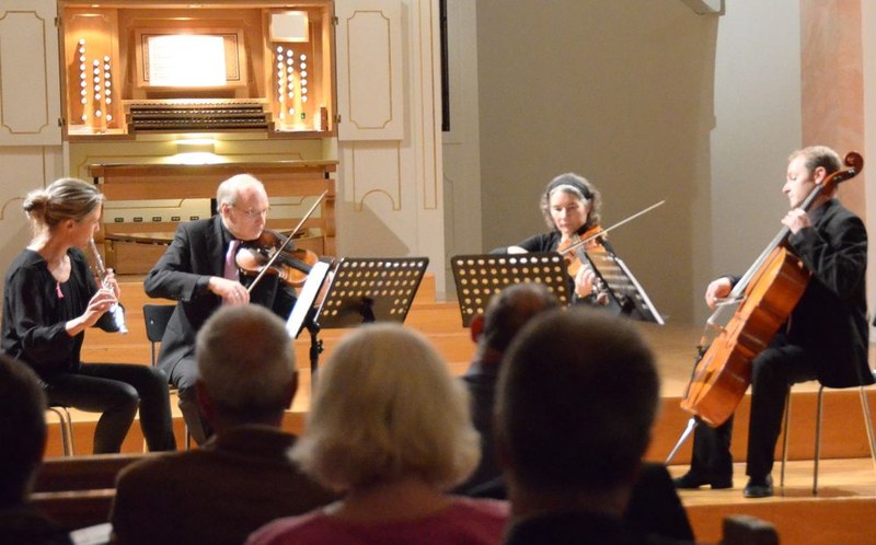 Das Ensemble "Quart.Art" mit Simone Bösch (Flöte), Markus Kessler (Violine), Herlinde Tiefenthaler (Bratsche) und Thomas Dünser (Violoncello) zeigte unter anderem die Vielseitigkeit der Besetzung für Flötenquartett auf.