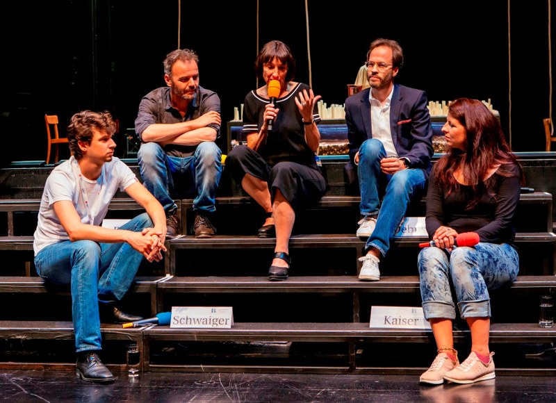 Das Leading-Team mit Intendantin Elisabeth Sobotka, Mitte oben links Regisseur Johannes Erath, oben rechts Dirigent Johannes Debus (alle Fotos © Bregenzer Festspiele/Karl Forster, Lisa Mathis)