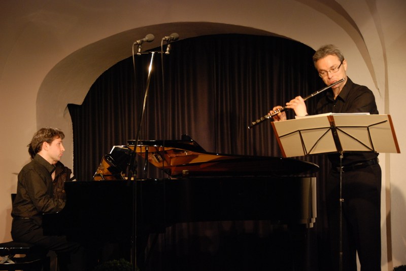 Eugen Bertel und Christopher Hinterhuber beim "Forum Zeitklänge"